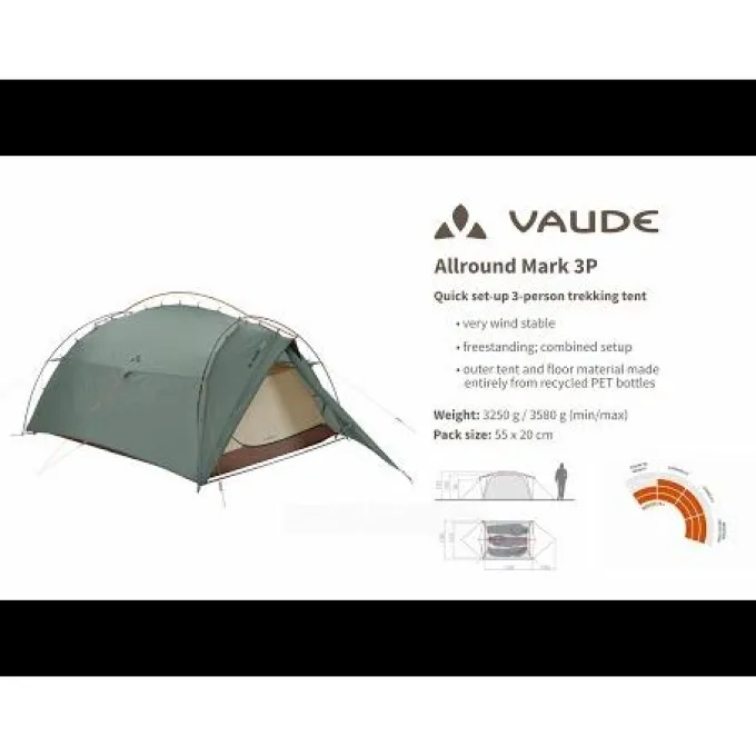 Allround Mark Trekkingzelt 3 Personen